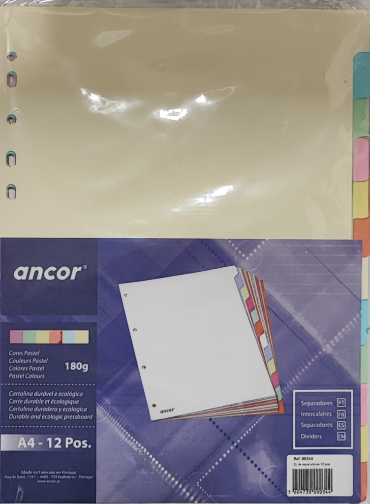 Conjunto de 12 Separadores - material de escritório